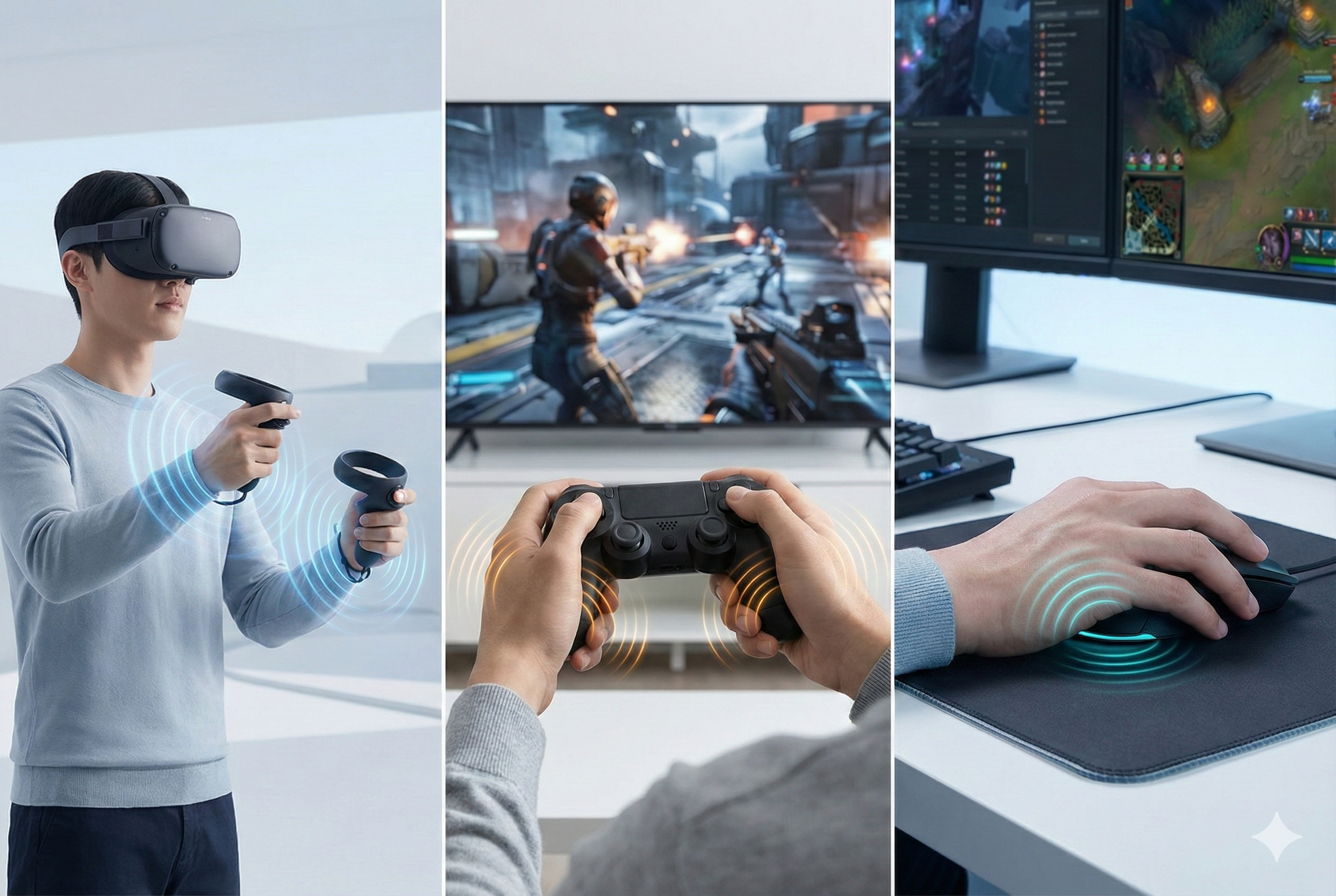 Different haptic motors in gaming